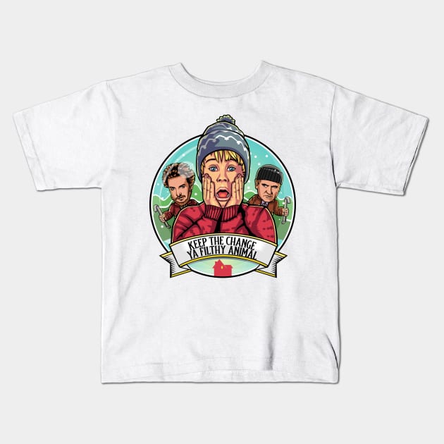 Home Alone Kevin McCallister Kids T-Shirt by dlo168